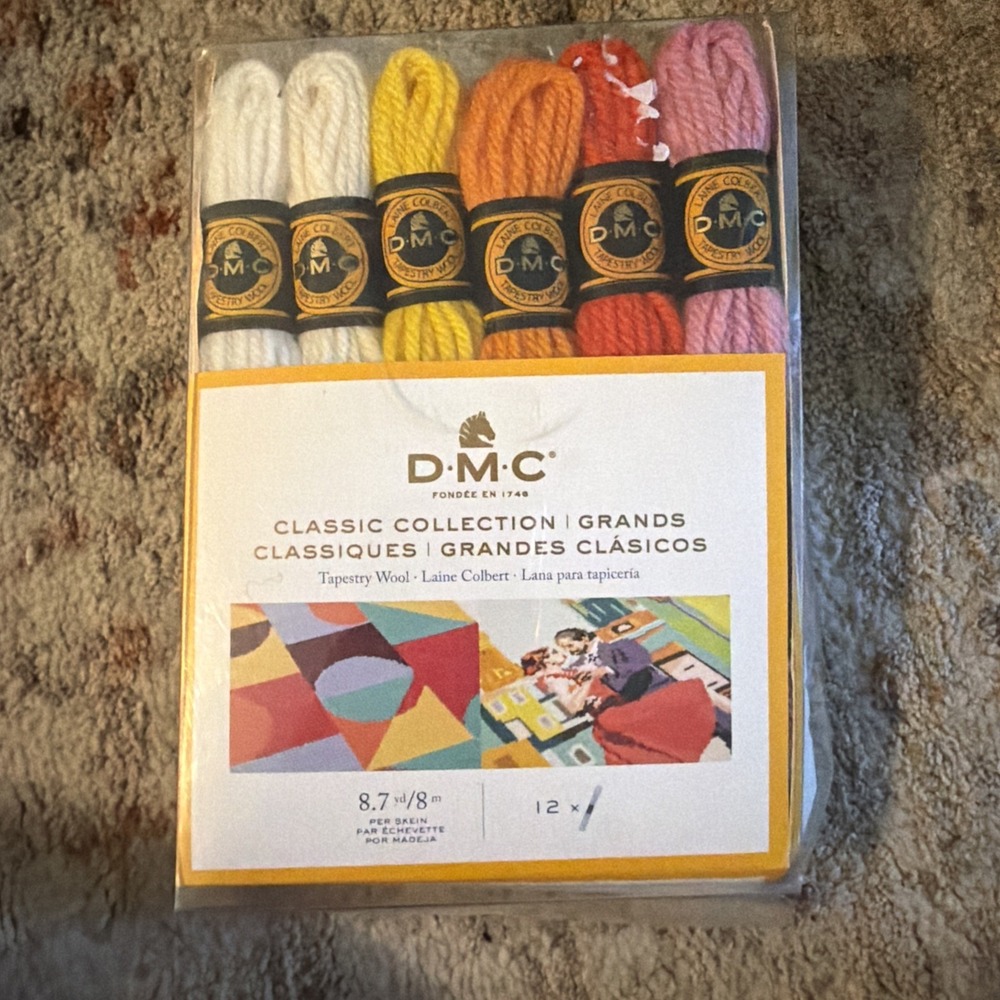 DMC 12pc CLASSIC COLLECTION Tapestry Wool Skeins (8.7yd Per Skein) #486FP712